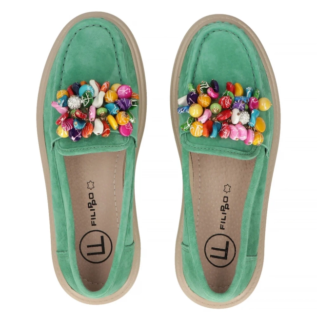 Leather loafers Filippo DP6765/25 GE green