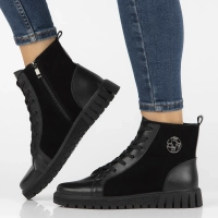 Skórzane botki Filippo DBT6359/25 BK czarne