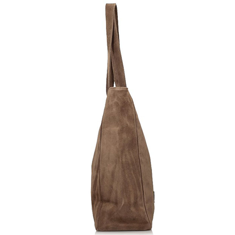 Torebka Toscanio Shopper Zamszowa C117 ciemna beżowa
