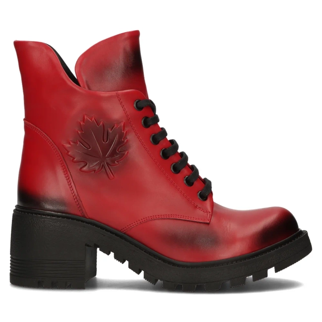Leather ankle boots Artiker 53C1123 red