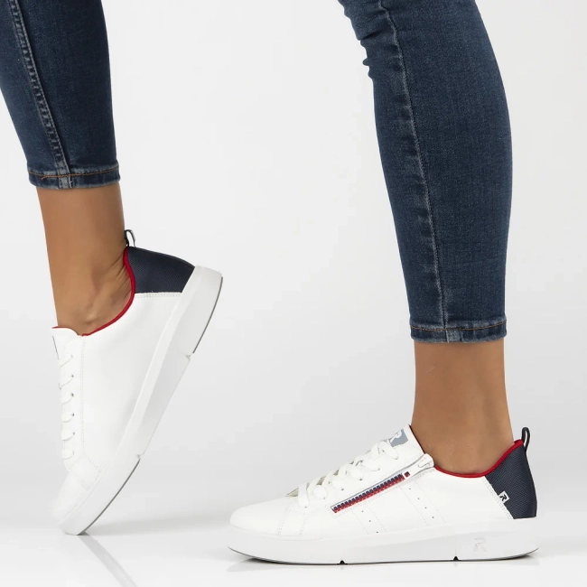 Leather sneakers Rieker 41906-80 white