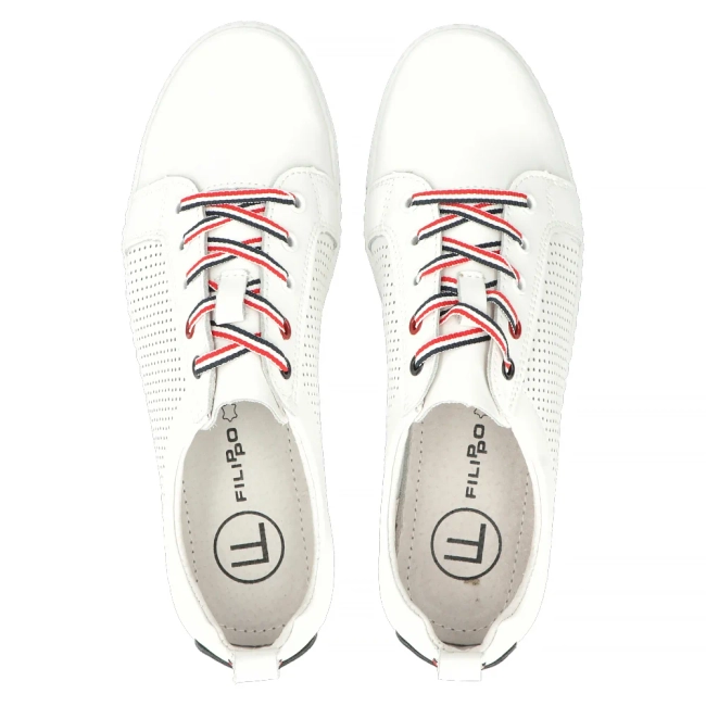 Leather shoes Filippo DP008/24 WH white