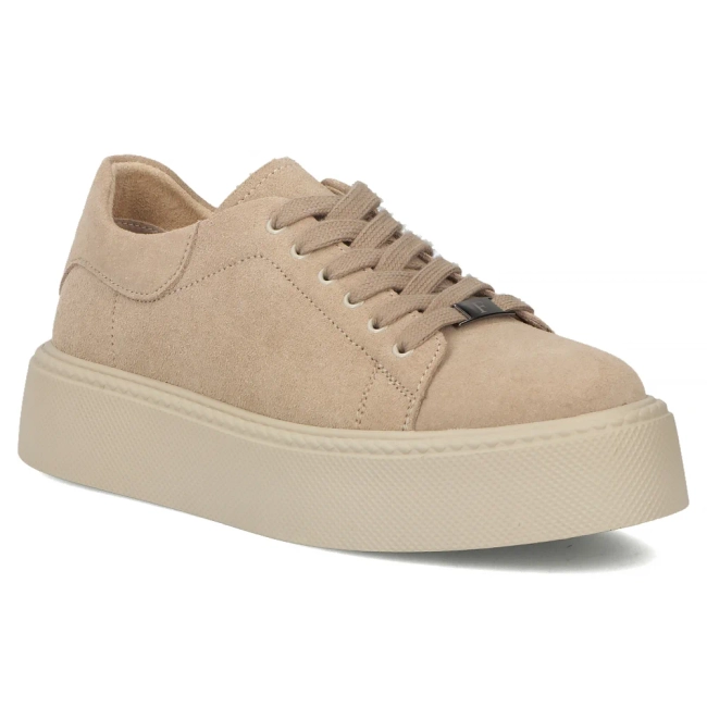 Skórzane sneakersy Filippo DP6119/25 TP taupe