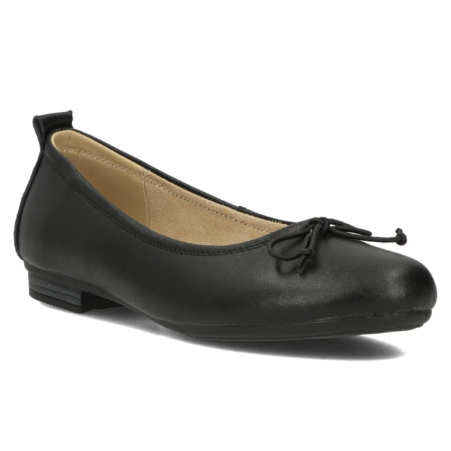 Skórzane baleriny Filippo DP6249/24 BK czarne