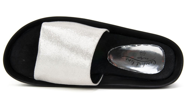 Skórzane klapki Filippo DK768/20 SI Srebrne