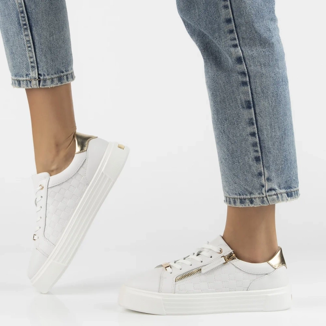 Skórzane półbuty Filippo DP7493/25 WH białe