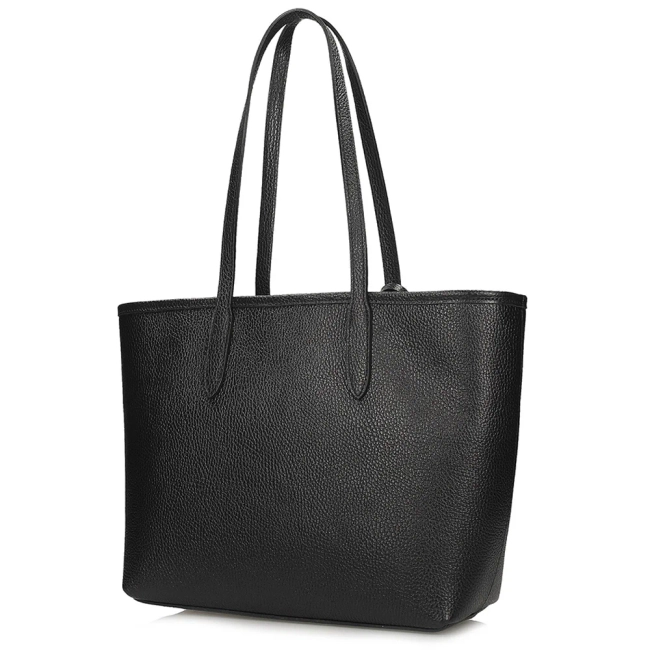 Black leather handbag Toscanio G148