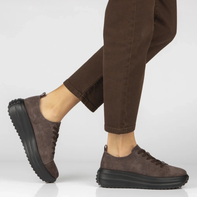 Skórzane sneakersy Filippo DP8339/26 BR BK brązowe