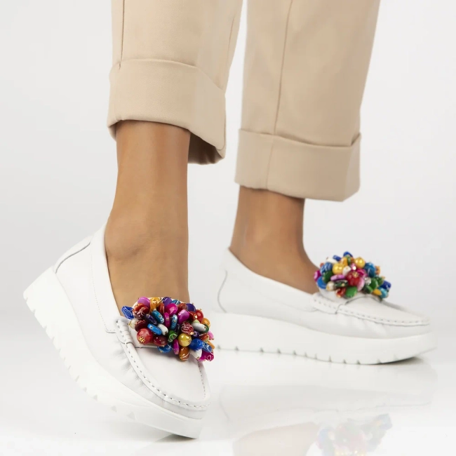 Leather loafers Filippo DP6828/25 WH white