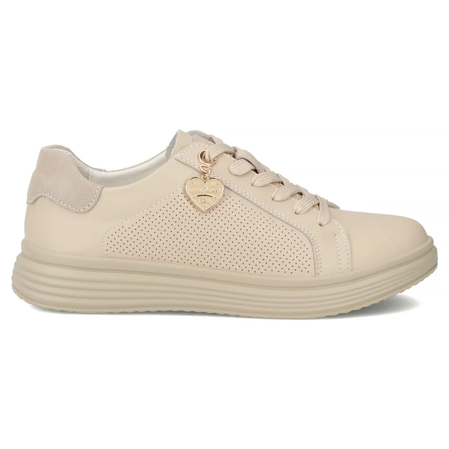 Skórzane sneakersy Filippo DP6860/25 BE beżowe