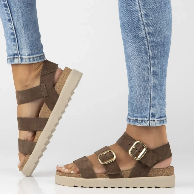 Skórzane sandały Yokono TUNEZ-127 SERRAJE LODO brązowe