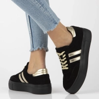 Skórzane sneakersy Filippo DP6841/25 BK GO czarne