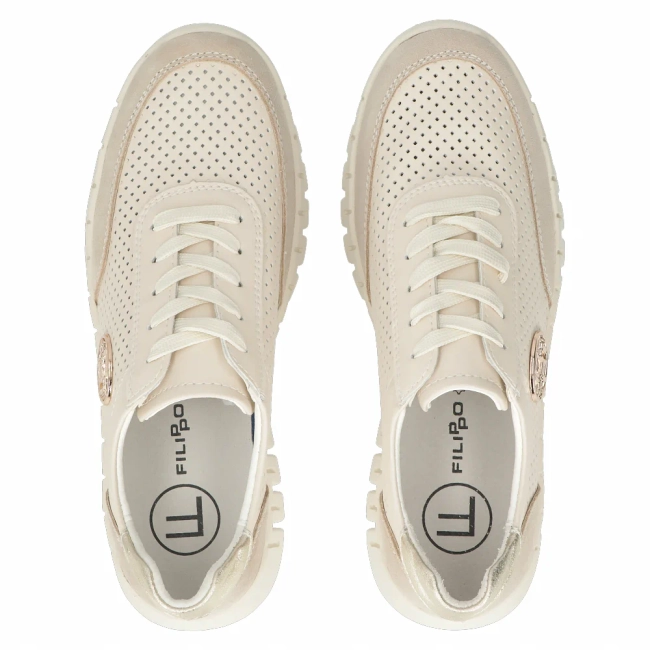 Leather sneakers Filippo DP6034/24 BE beige