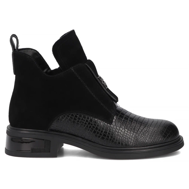 Skórzane botki Filippo DBT8201/26 BK czarne