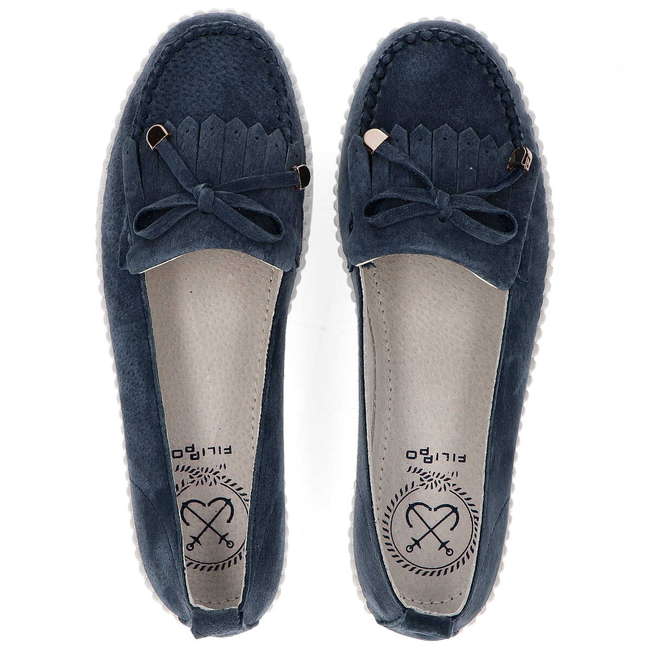 Leather shoes Filippo DP021/20 NV navy blue