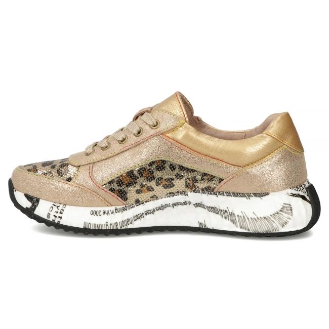 Skórzane sneakersy Laura Vita burton 11 dore beżowe