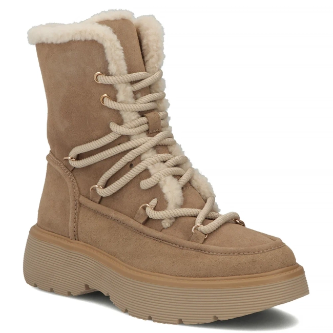 Leather platform ankle boots Filippo DBT8314/26 BE beige