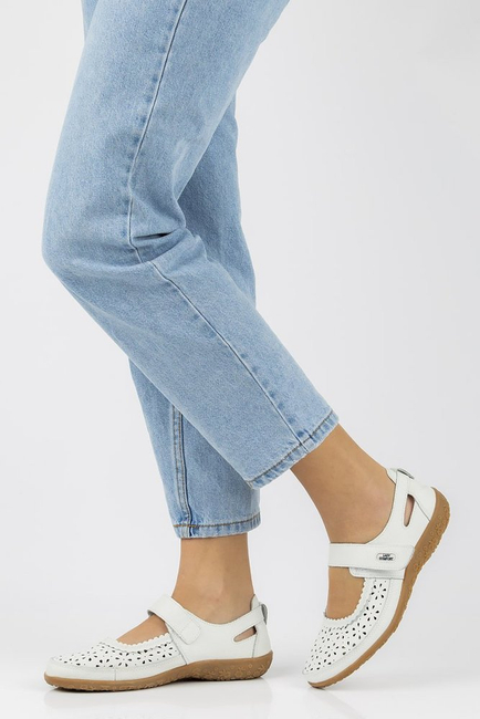 Skórzane półbuty Vinceza DP093/17 WH białe