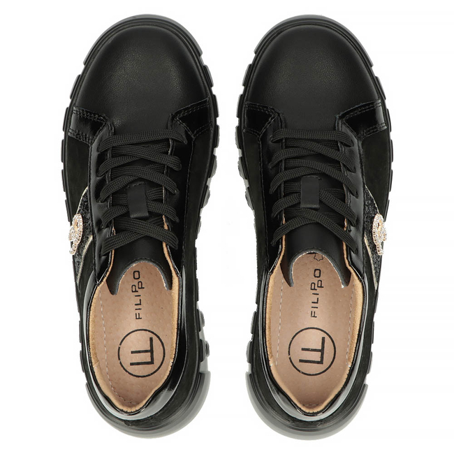 Leather shoes Filippo DP4587/23 BK black