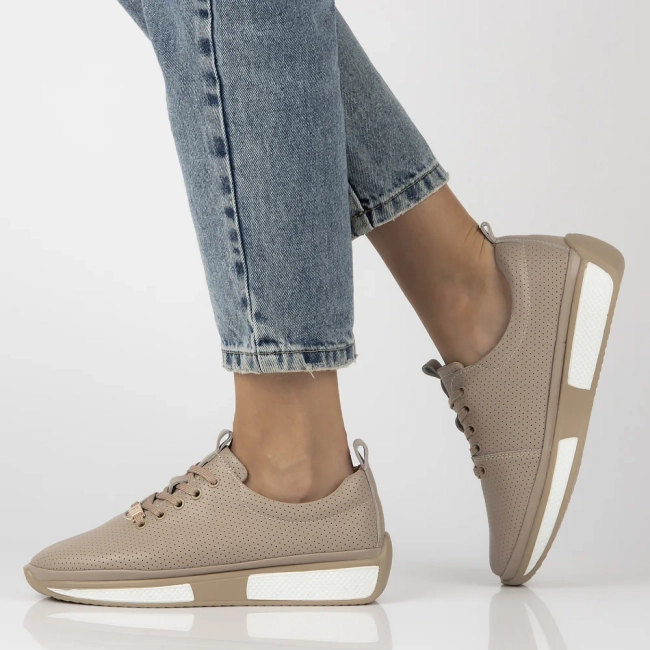 Leather sneakers Filippo DP6740/25 BE beige