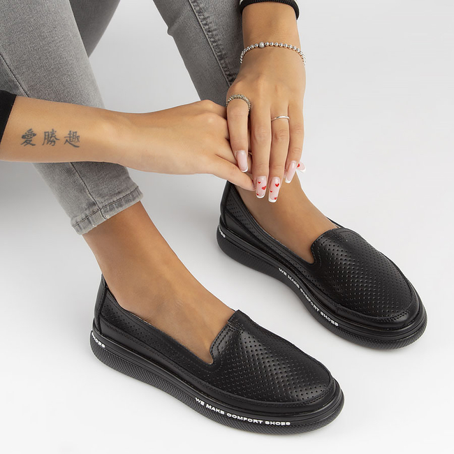 Leather shoes Filippo DP3623/22 BK black