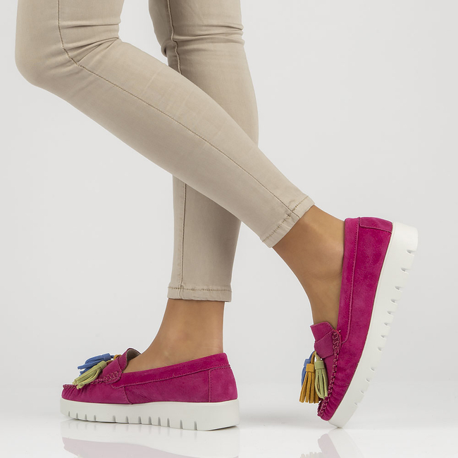 Skórzane półbuty Filippo DP3535/22 FH różowe