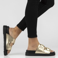 Leather flip-flops Filippo DK7827/26 GO gold