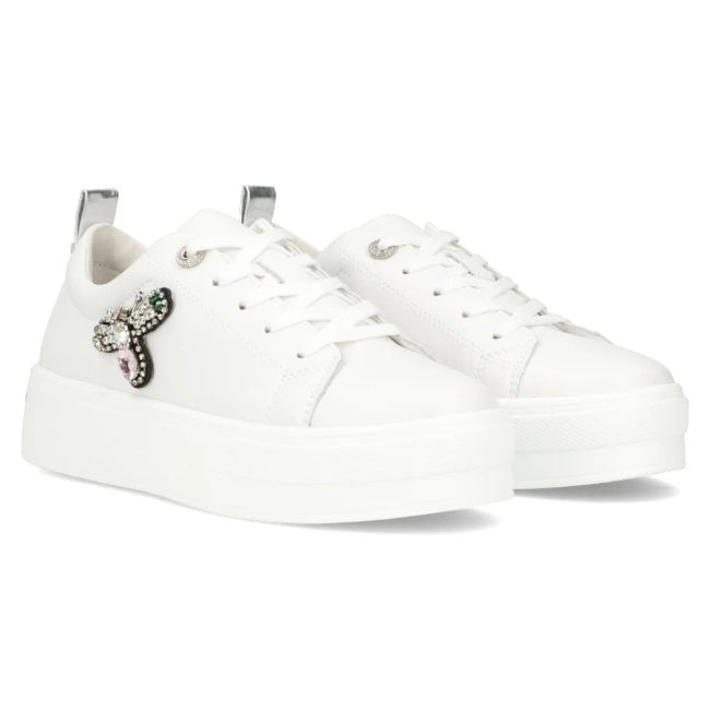 Skórzane sneakersy Filippo DP6042/24 WH białe