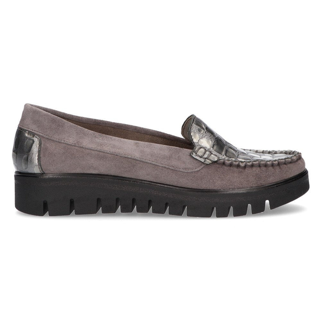 Leather loafers Filippo 10118 gray