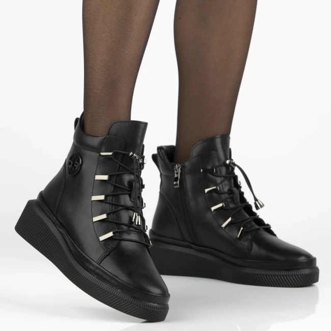 Leather ankle boots Filippo DBT7416/25 BK black