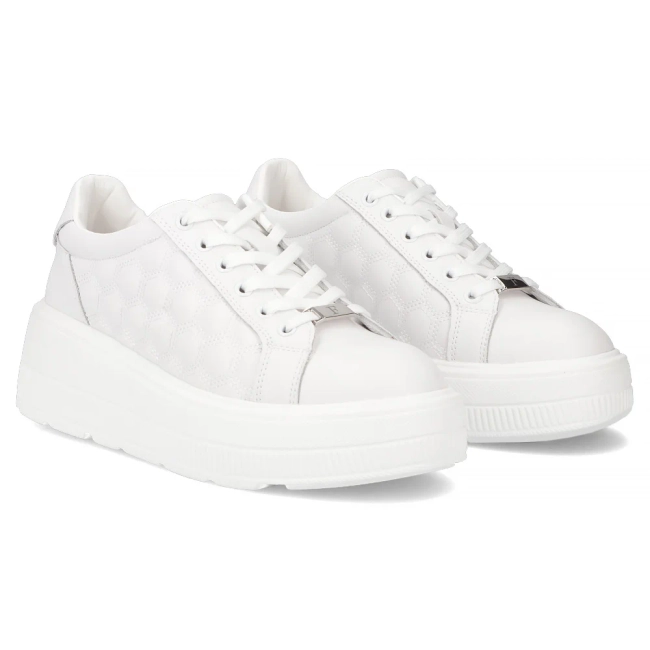 Leather sneakers Filippo DP7285/25 WH white