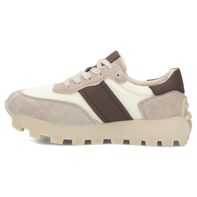 Skórzane sneakersy na platformie Filippo DP7561/26 BE beżowe