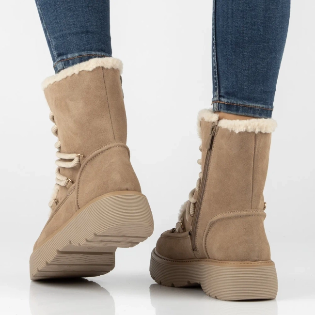 Leather platform ankle boots Filippo DBT8314/26 BE beige