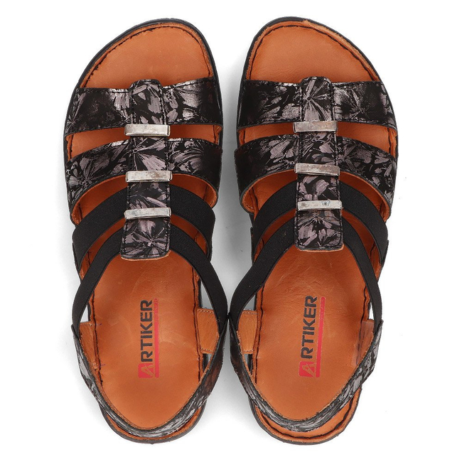 Leather sandals Artiker 46C2373 black