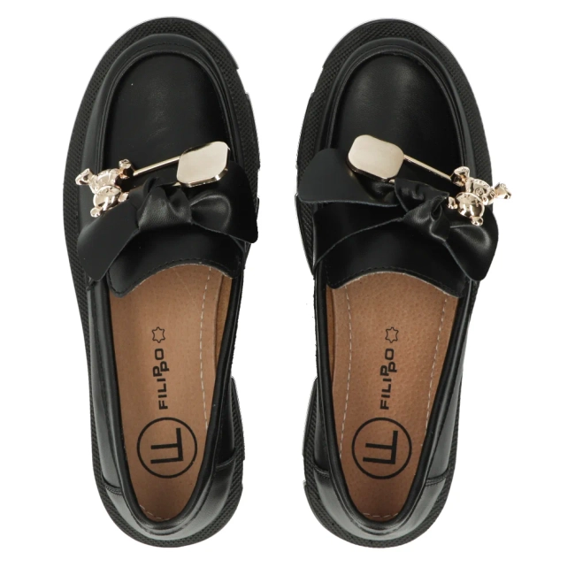 Leather shoes Filippo DP6101/24 BK black