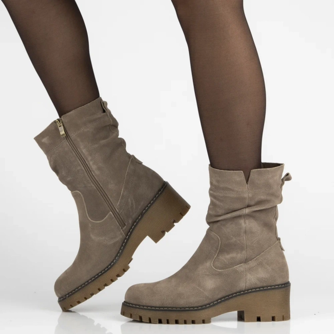 Skórzane botki Filippo DBT6402/25 TP taupe