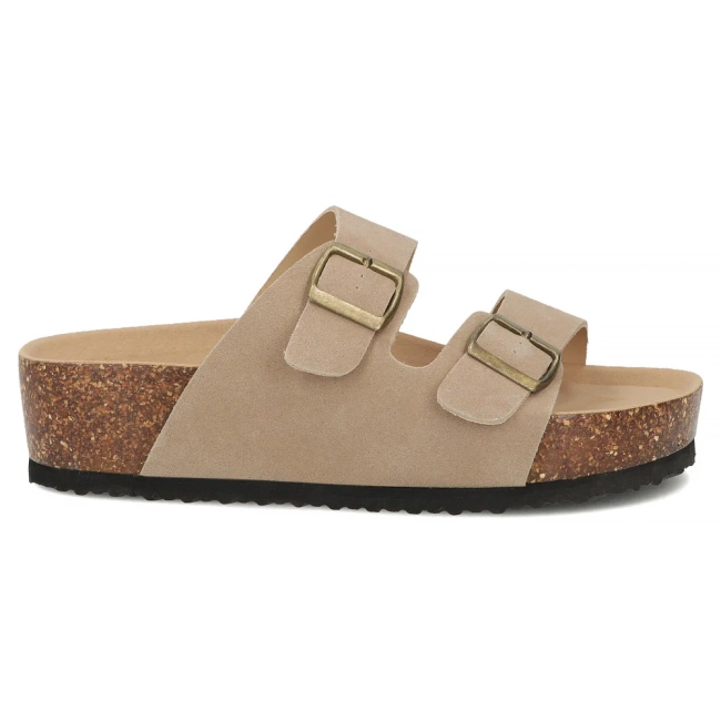 Skórzane klapki Filippo DK7885/26 TP taupe