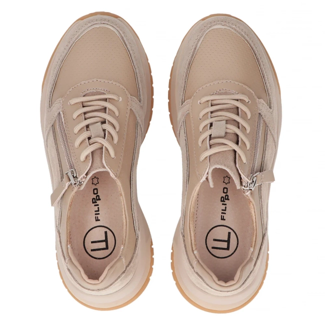 Leather sneakers Filippo DP6435/24 TP taupe