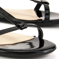 Sandals Filippo 1257 Black Lacquer Pearls