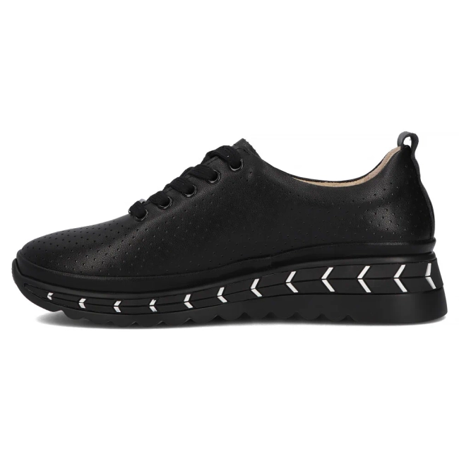 Skórzane półbuty na platformie Filippo DP6800/25 BK czarne