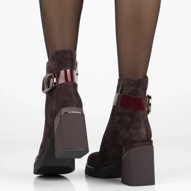 Leather ankle boots Filippo DBT7183/25 BG burgundy