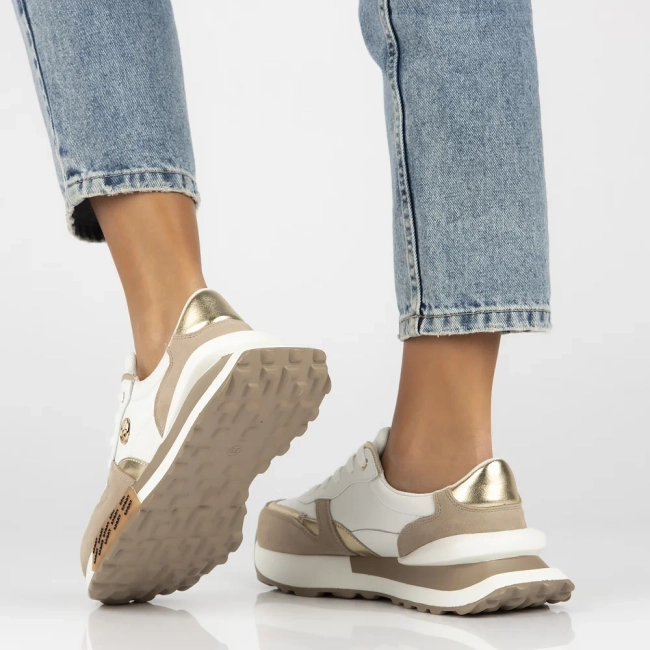 Leather sneakers Filippo DP6733/25 WH BE white beige