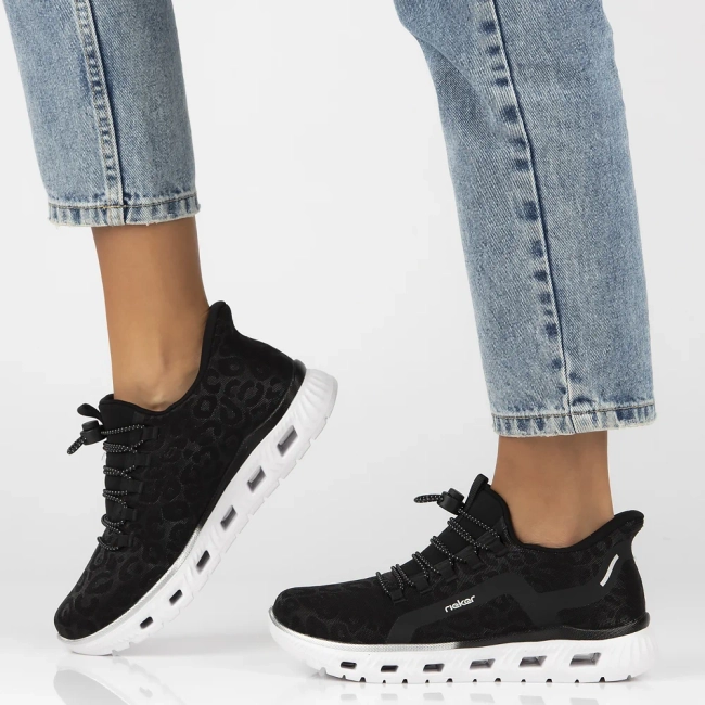 Sneakersy Rieker M6066-01 czarne