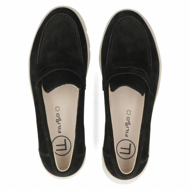 Leather shoes Filippo DP6248/24 BK BE black