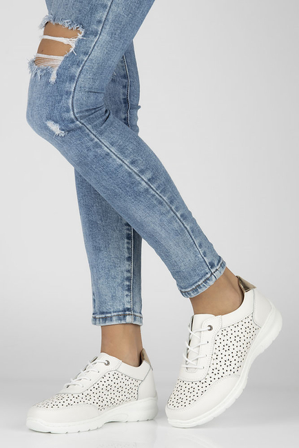 Leather sneakers Filippo DP4519/23 WH white