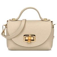 Beige leather handbag Toscanio G68