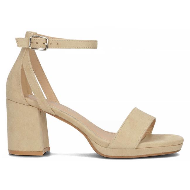 Sandały na obcasie Filippo DS4488/23 BE beżowe