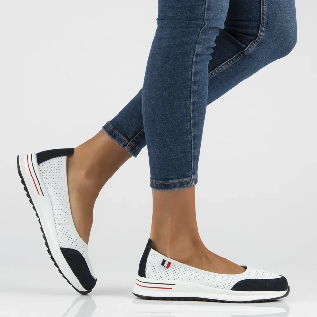 Leather shoes Filippo DP6134/24 WH NV white-navy