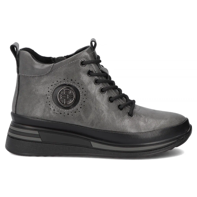 Leather platform ankle boots Filippo DBT4215/26 GR grey