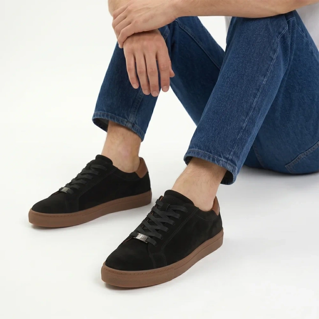 Skórzane sneakersy Filippo MP8273/26 BK czarne